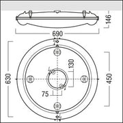 Zumtobel - Decken-/Wandleuchte LED-Feuchtraumleuchte AMPRL5600-830LDOKST 3000K