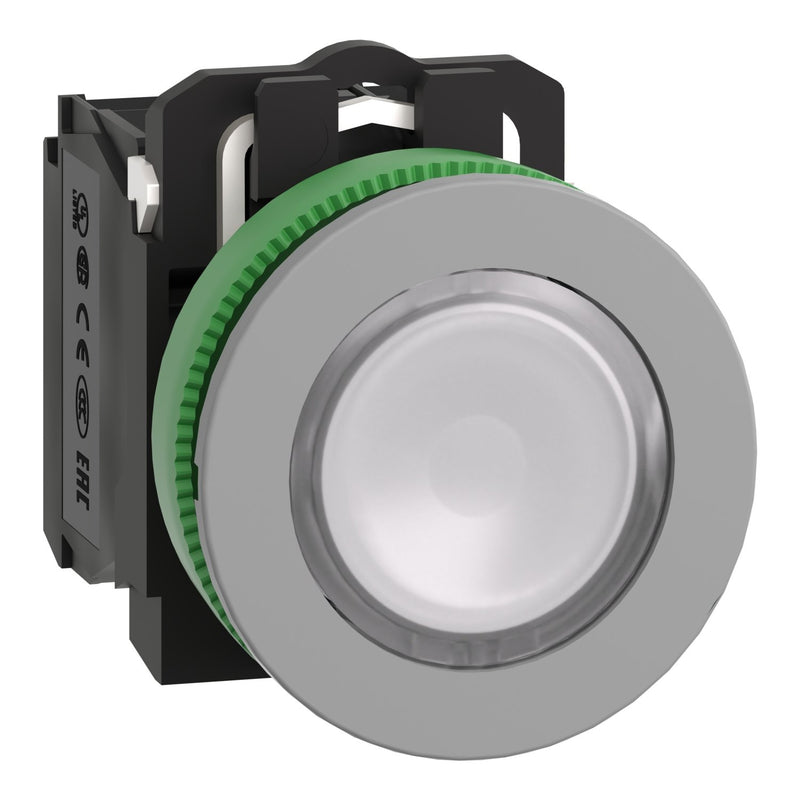 Schneider Electric - Drucktaster, Komplettgerät Leuchtdrucktaster XB5FW31B5C0 ws,30mm,24V,1S+1Ö
