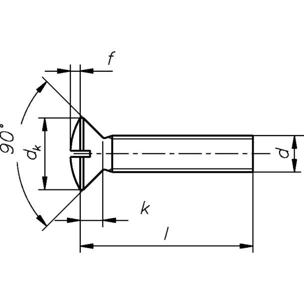 Dresselhaus - Maschinenschraube/Bolzen Linsensenkschraube 3377/000/01 6x40 Schlitz, A2 − 500 Stück
