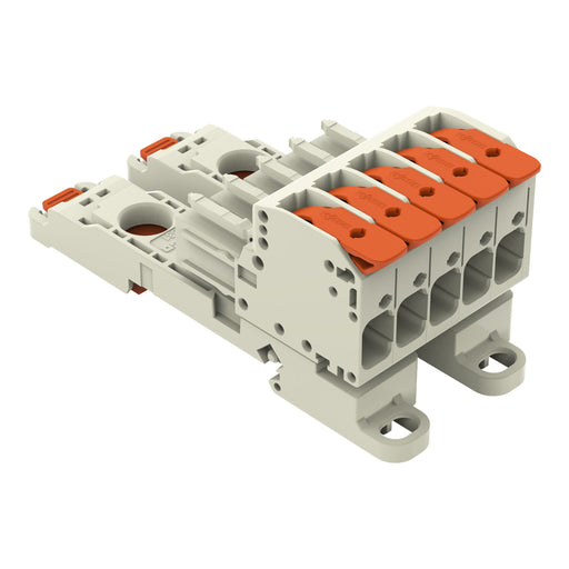 WAGO GmbH & Co. KG - Ein- und mehrpolige Klemmenleiste 1-Leiter-Federleiste 831-1105/306-000 Push-inCAGECLAMP,lgr − 6 Stück