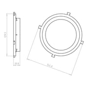 Kaiser - Zubehör/Ersatzteile für Leuchteneinbaugehäuse Frontteil HaloX 100 1281-06 DA 95 für Ortbeton − 10 Stück