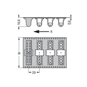 WAGO GmbH & Co. KG - Leiterplattensteckverbinder THR - Stiftleiste Lötstift 231 - 13#4044918936255 1,0x1,0,gerade,sw − 170 Stück
