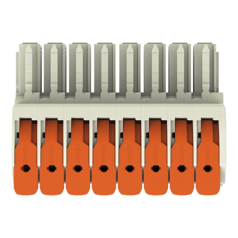 WAGO - Ein- und mehrpolige Klemmenleiste 1-Leiter-Federleiste Hebel 831-1108 Push-inCAGECLAMP,lgr − 12 Stück