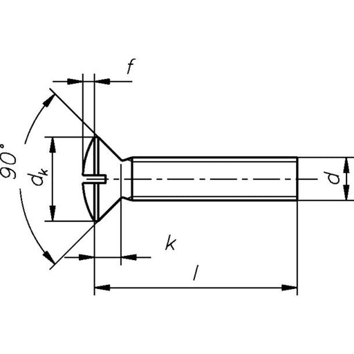 Dresselhaus - Maschinenschraube/Bolzen Linsensenkschraube 4.8 0430/001/01 5x12 Schlitz − 1000 Stück