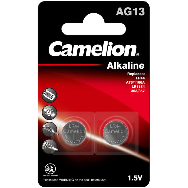 Hückmann - Batterie Knopfzelle 1,5V AG13 AG 13/LR44/357(VE 2) Bli2 Camelion