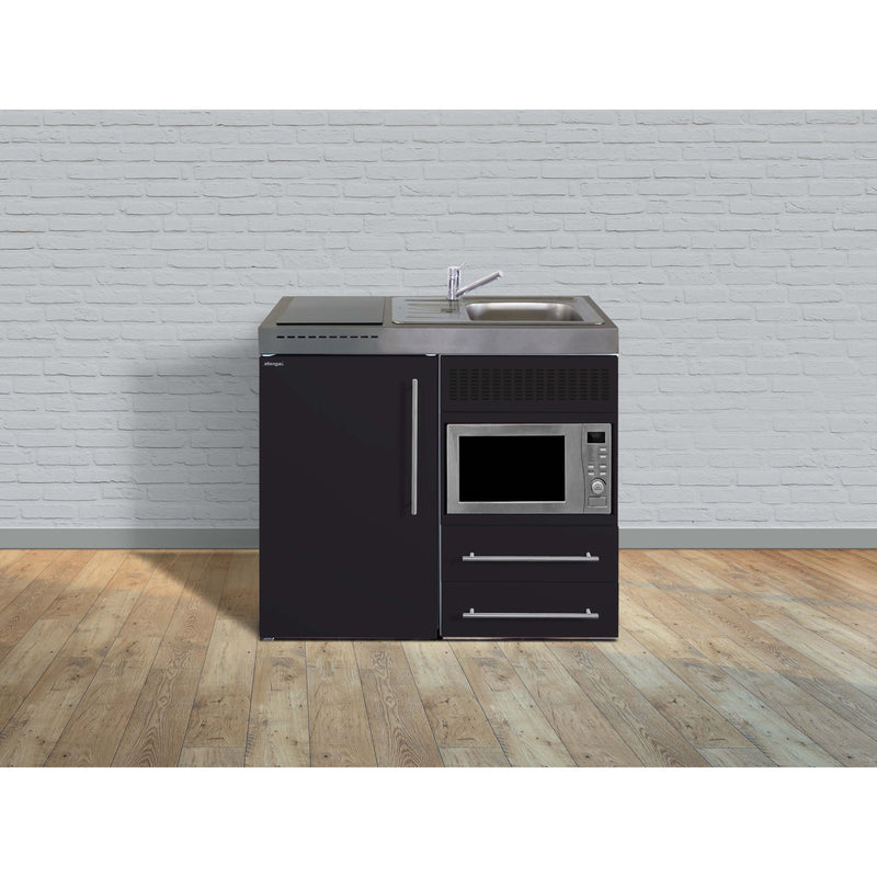 Stengel - Mini-Küche Miniküche Premiumline MPMSM100KSMWGKFliBre Schwarz matt