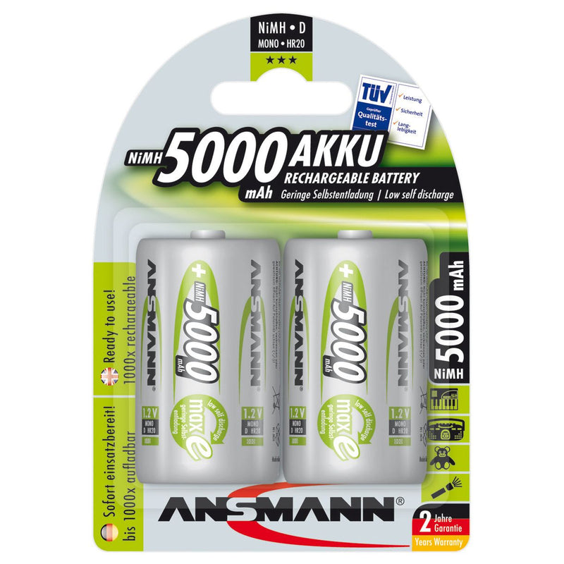 Hückmann - Akku 1,2V Mono D Ni-MH Mono(VE 2) 5000mAh Bli2 Ansmann