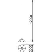 OBO Bettermann - Fangeinrichtung für Blitzschutz Tele-Blitzschutzsystem irod 12 12m Mast + Stativ