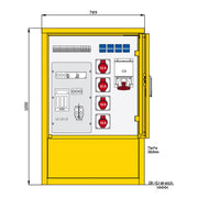 Walther Werke - Baustromverteiler Indus .u. Marktplatzvert. 83210300 mit 2 RCDs TypA, 8LS