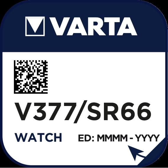 Varta Cons.Varta - Batterie Uhren-Batterie V 377 Stk.1 1,55V/21mAh/Silber − 10 Stück