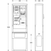 uesa - Zähler-Komplettschrank Zähleranschlusssäule ZASS1S Mainova Fran. 1850x590x320mm