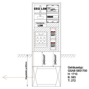 GSAB Elektrotechnik - Anschlussschrank Anschlußsäule bis 200kW 58S1700-AR01-200kW 1710x580x280mm