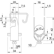 OBO Bettermann - Bügelschelle BBS-Bügelschelle 2056U 12 FT f.1 Kabel − 100 Stück