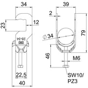 OBO Bettermann - Bügelschelle BS-RS1-M-34 FT 28-34mm − 100 Stück