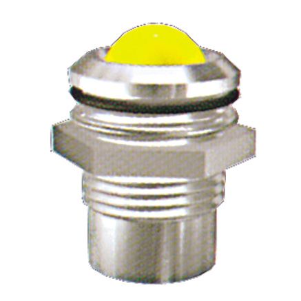 Scharnberger+Hasenbein - Leuchtmelder, Komplettgerät LED-Element 38581 gelb IP67 sw/chrom