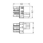 WAGO - Kompaktverteiler für steckbare Gebäudeinstallation Verteiler 770-974/076-000 2pol./3pol.,Kod. B − 25 Stück