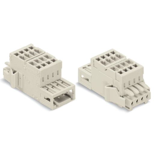 WAGO - Ein- und mehrpolige Klemmenleiste 2-Leiter-Kombistecker 734-371/037-000 1,5mm²,lichtgrau − 25 Stück