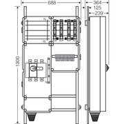 Hensel - Verteilerschrank für Energieversorgung Ladeverteiler Mi EV 22kW 4000 f.4 Ladep. a 22kW