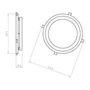 Kaiser - Zubehör/Ersatzteile für Leuchteneinbaugehäuse Frontteil HaloX 100 1281-66 DA 95 für Sichtbeton