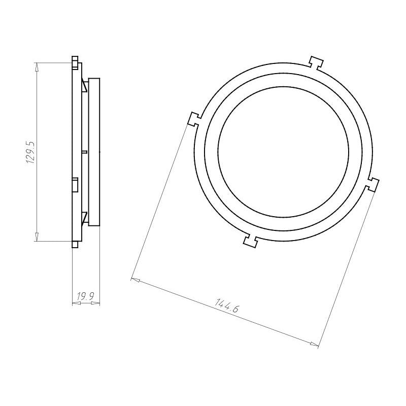 Kaiser - Zubehör/Ersatzteile für Leuchteneinbaugehäuse Frontteil HaloX 100 1281-66 DA 95 für Sichtbeton