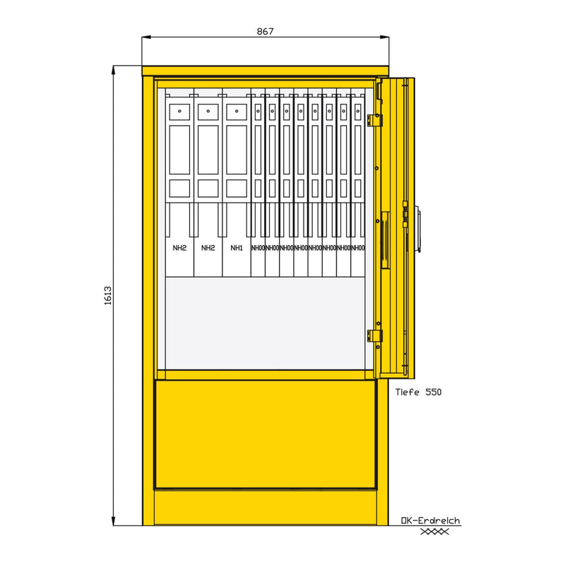 Walther Werke - Baustromverteiler Indus .u. Marktplatzvert. 83216500 mit 10 NH-Abgängen