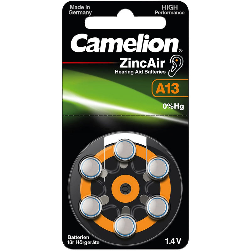 Hückmann - Batterie Hörgerätebatterie 1,4V A13/ZL 13/BP6(VE 6) Bli6 Camelion − 10 Packung