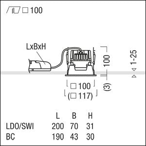 Zumtobel Group - Downlight/Strahler/Flutlicht LED-Einbauleuchte P-INF Q #60817886 3000K