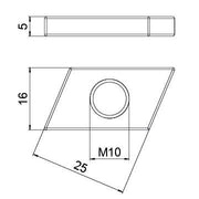 OBO Bettermann - Gleitmutter ACMSN M10 A4 M10, für Profilsch. − 100 Stück