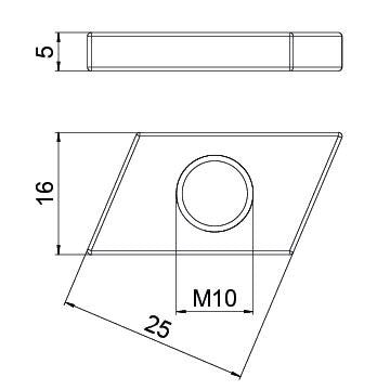 OBO Bettermann - Gleitmutter ACMSN M10 A4 M10, für Profilsch. − 100 Stück