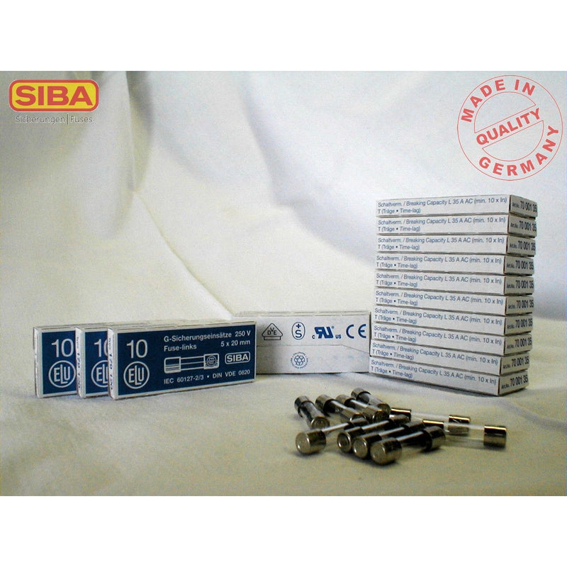 Siba - Zylindrische Sicherung G-Sicherung T 125mA 179120 5x20 − 100 Stück