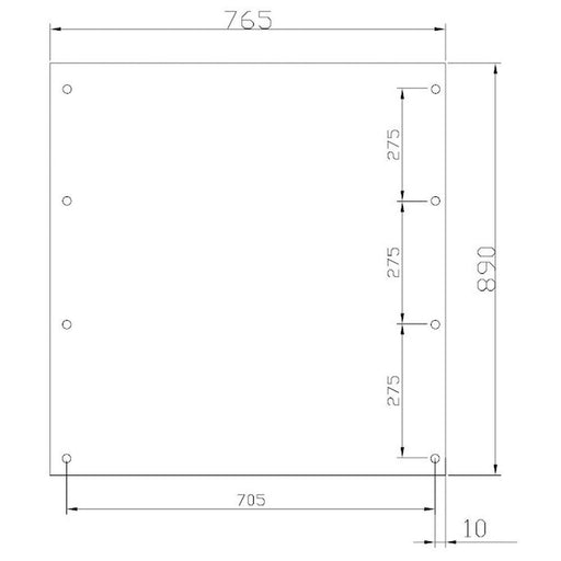 GSAB Elektrotechnik - Montageplatte für Verteilergehäuse 2/3-Montageplatte 2M2-3-1000 für 1S1000
