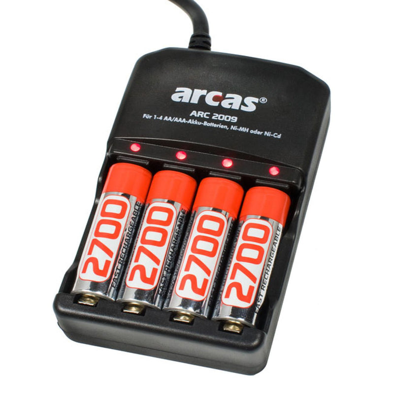 Hückmann - Universal-Ladegerät Ladegerät 133563 4x AA 2700mAh − 10 Stück