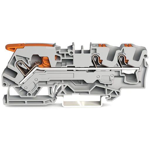 WAGO GmbH & Co. KG - Durchgangs-Reihenklemme 3-Leiter-Durchgangsklemme 2106-5301 6qmm, grau − 25 Stück