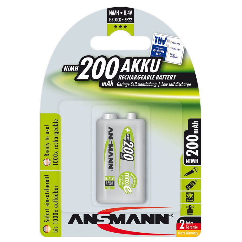 Hückmann - Akku 9V Block E 129998 200mAh Bli1 Ansmann