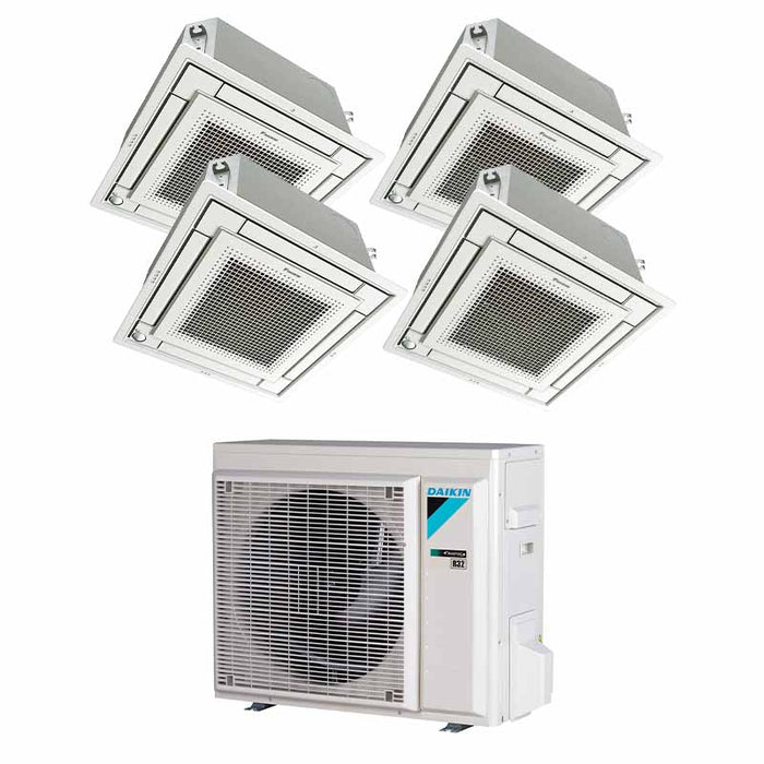 Daikin Deckenkassette Euroraster (FFA‑A9 + BYFQ60CW Panel) Multisplit Klimaanlage 4 × Deckenkassette + Außeneinheit – 4 Innengeräte
