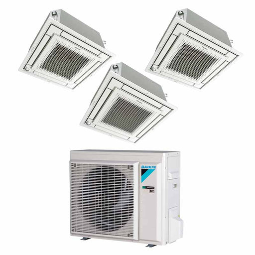 Daikin Deckenkassette Euroraster (FFA‑A9 + BYFQ60CW Panel) Multisplit Klimaanlage 3 × Deckenkassette + Außeneinheit – 3 Innen
