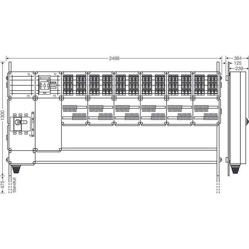 Hensel - Verteilerschrank für Energieversorgung Ladeverteiler Mi EV 11kW 36001 f.36 Ladep. a 11kW
