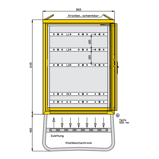 Walther Werke - Baustromverteiler Modulverteiler bis 630A WVM001 m. 700mm Einbauplatz