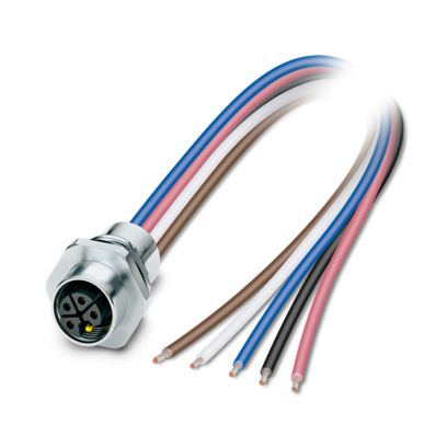 Phoenix Contact - Rundsteckverbinder, feldkonfektionierbar (Industriesteckverbinder) Gerätesteckverbinder SACC-E-M12FS#1329937 Vorderwand