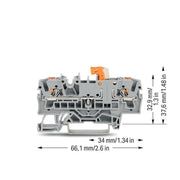 WAGO - Trenn- und Messtrenn-Reihenklemme 2Leiter-Trenn-u.Messklemme 2202-1671 2,5mm2, grau − 50 Stück