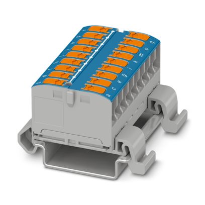 Phoenix Contact - Durchgangs-Reihenklemme Verteilerblock PTVFIX 18X2,#1019538 − 20 Stück