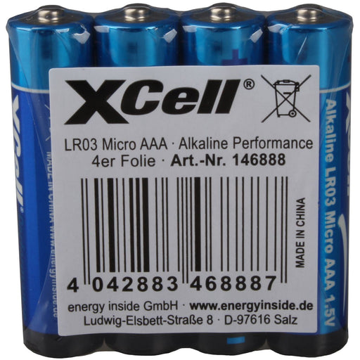 Hückmann - Batterie 1,5V Micro AAA LR03 AAAshrink(VE 4) 4er Folie Xcell − 10 Packung