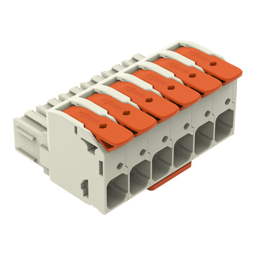 WAGO GmbH & Co. KG - Ein- und mehrpolige Klemmenleiste 1-Leiter-Federleiste Hebel 832-1106/322-000 Push-inCAGECLAMP,lgr − 5 Stück