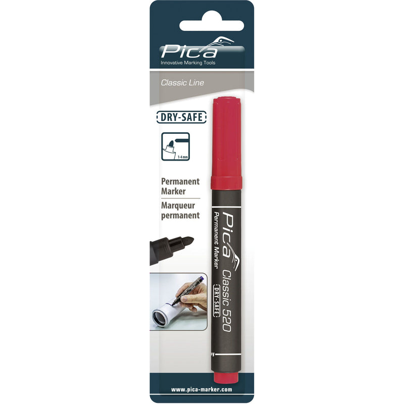 Pica-Marker - Markierungsstift Permanent Marker 520/40 rot, 1-4mm