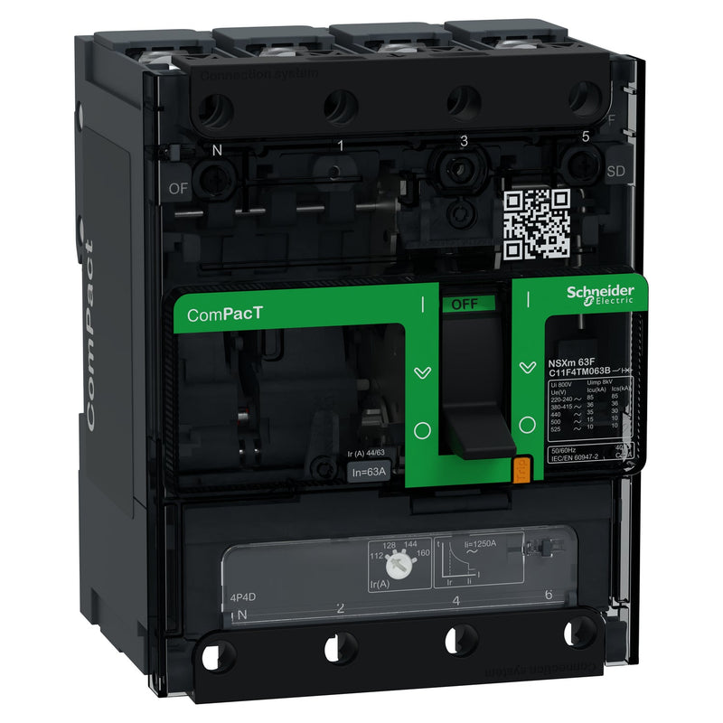Schneider Electric - Leistungsschalter für Trafo-, Generator- und Anlagenschutz Kompaktleistungsschalter C11F4TM063B ComPacT NSXm 63 A