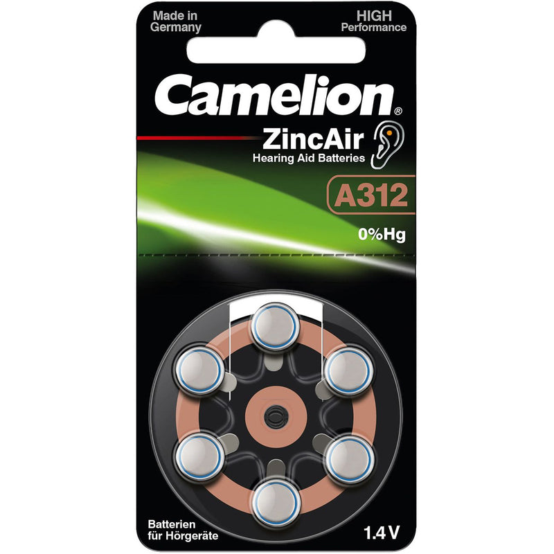 Hückmann - Batterie Hörgerätebatterie 1,4V A312/ZL 312(VE 6) Bli6 Camelion