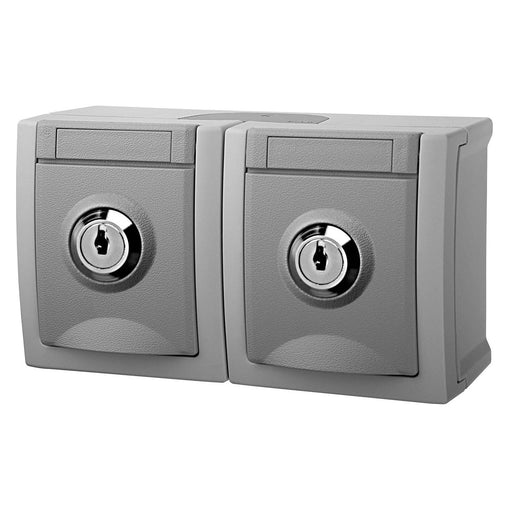 Panasonic - Steckdose abschließb. 2-f. 90591077-DE waag.Nr.7,FR-AP IP54