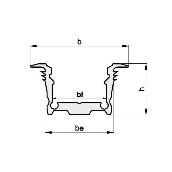 Radium Lampenwerk - Zubehör/Ersatzteile für Lichtschlauch/-band Alu-Profil Einbau 2m TRPA4214 weiß