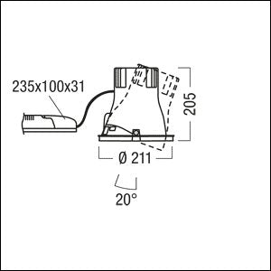 Zumtobel Group - Downlight/Strahler/Flutlicht LED-Einbauleuchte CAR EVO L #60818431 4000K