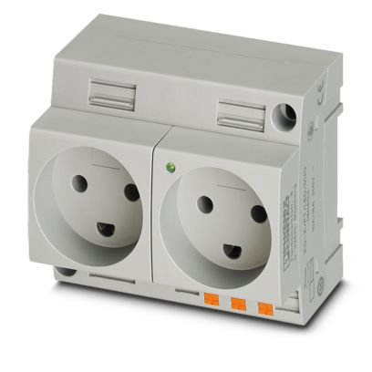 Phoenix Contact - Steckdose Reiheneinbau Doppelsteckdose EO-K/PT/LED/DUO − 2 Stück